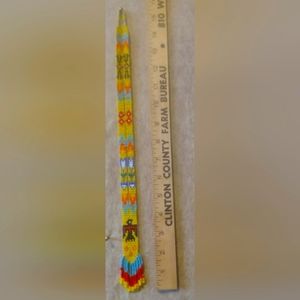 Native American Vintage Woven Beaded Necklace. about 16 inches long